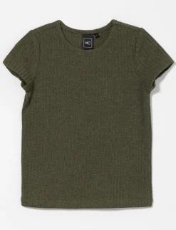 Ribbed Crew-neck T-shirt - Little Girl