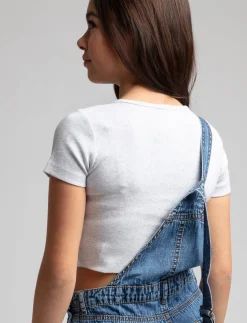 Ribbed Henley Collar T-Shirt