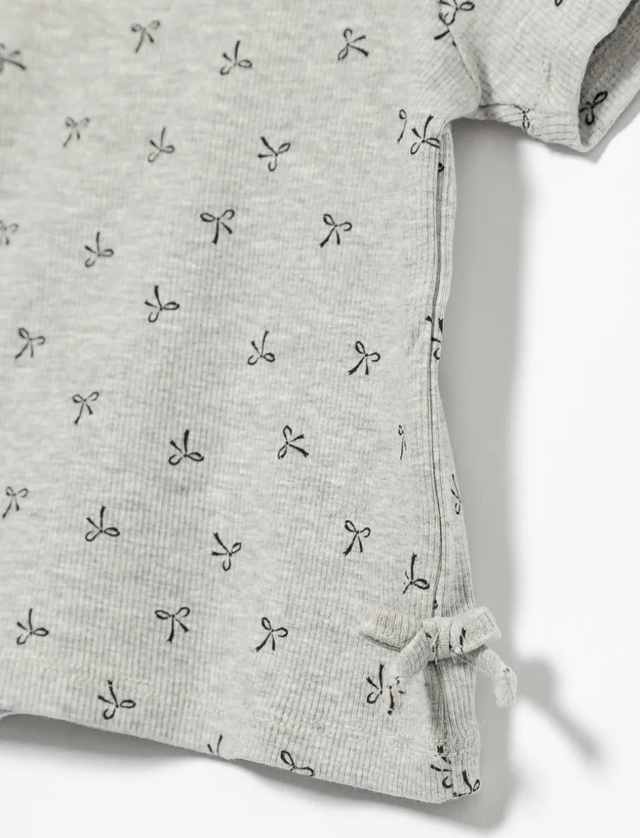 Ribbed Knot T-shirt with Slits - Baby Girl