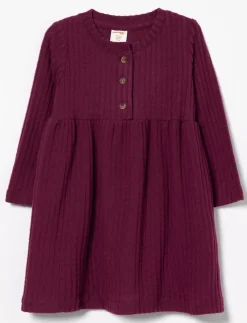 Ribbed Long-Sleeve Dress - Little Girl