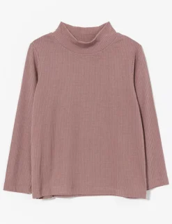 Ribbed Mock-neck T-shirt - Little Girl