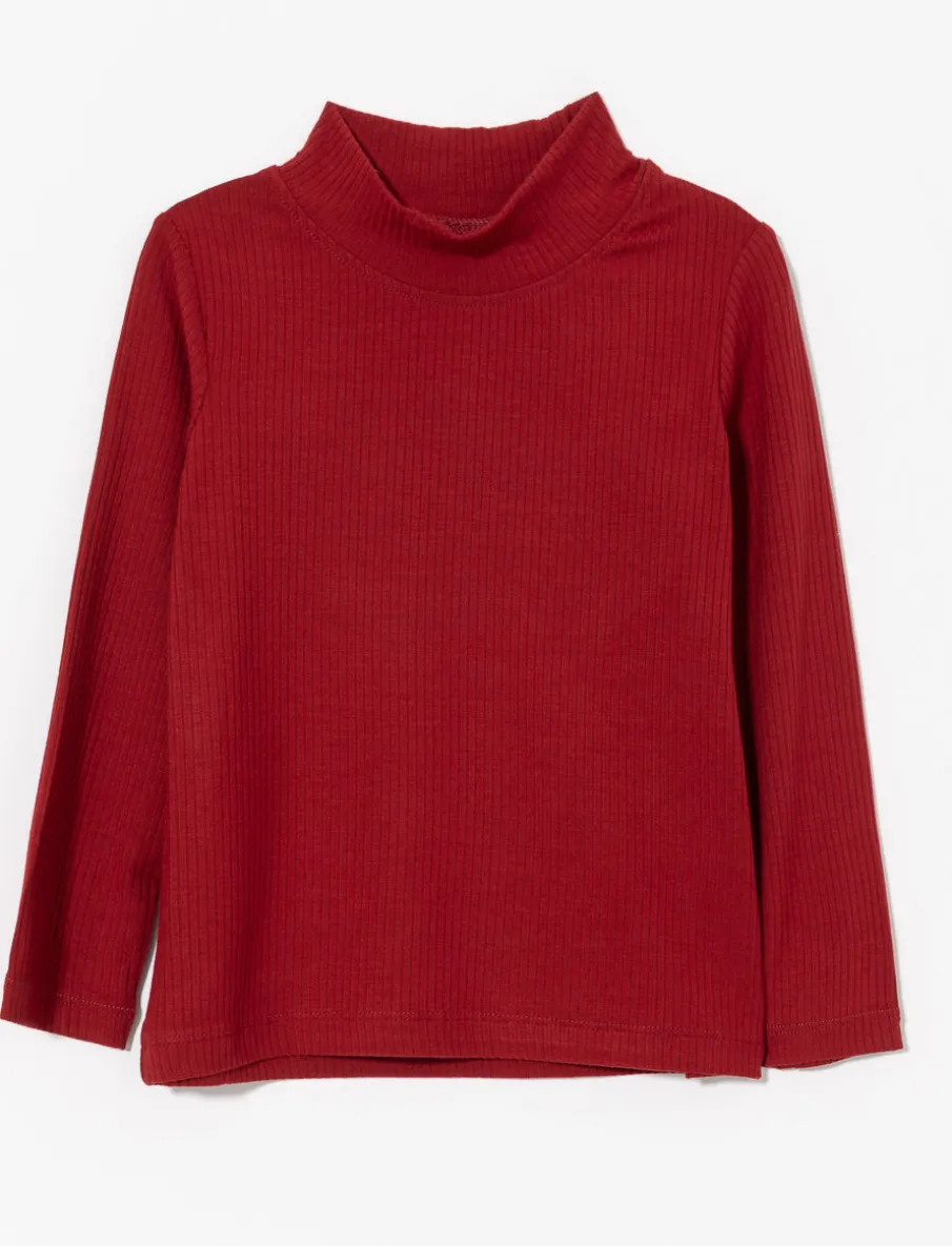 Ribbed Mock-neck T-shirt - Little Girl