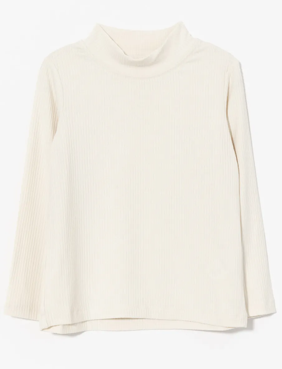 Ribbed Mock-neck T-shirt - Little Girl