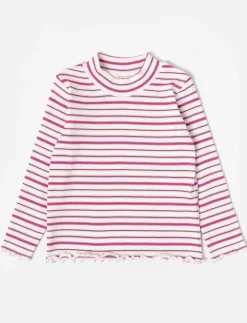Ribbed Mock-neck T-shirt - Little Girl