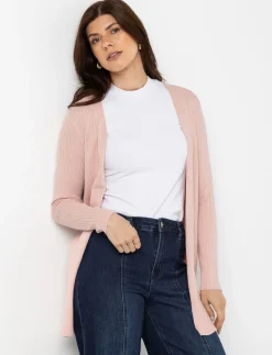 Ribbed Open-front Cardigan