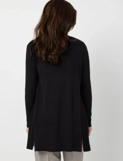 Ribbed Open-front Cardigan