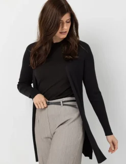 Ribbed Open-front Cardigan