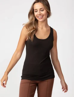 Ribbed Scoop-neck Tank Top