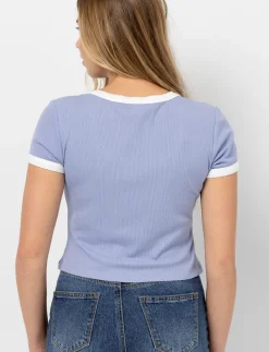Ribbed Scoop-neck T-shirt