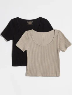 Ribbed Seamless T-shirts - Pack of 2