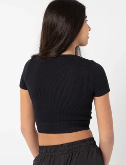 Ribbed Short-sleeve Crop Top