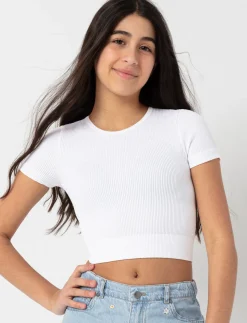 Ribbed Short-sleeve Crop Top