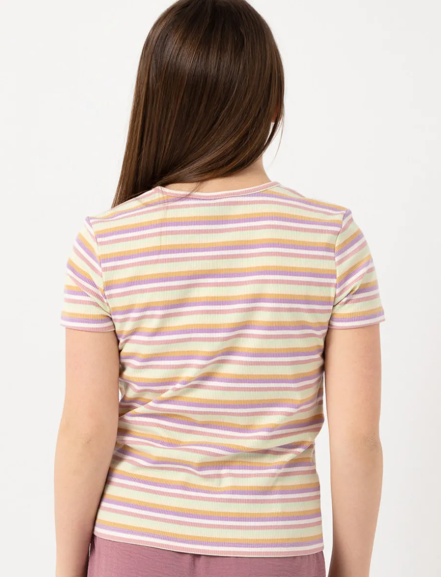 Ribbed Striped T-shirt - Teen Girl