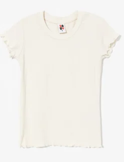 Ribbed T-shirt with Lettuce Trim - Little Girl
