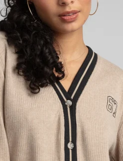 Ribbed Varsity Cardigan