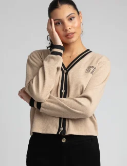 Ribbed Varsity Cardigan