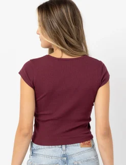 Ribbed Wide-neck T-shirt