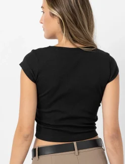 Ribbed Wide-neck T-shirt