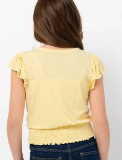 Ribbed Wrap Neck T-shirt