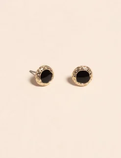 Round Stud Earrings with Epoxy