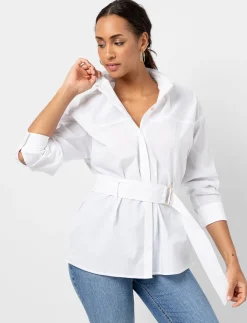 Ruched Belted Shirt