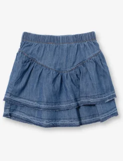 Ruffled Denim Skirt