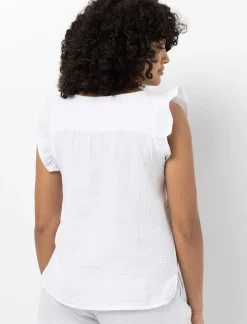 Ruffled V-neck Blouse