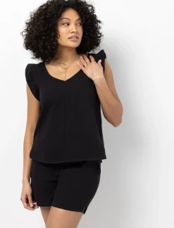 Ruffled V-neck Blouse
