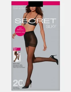 Run-resistant Black Tights with Control Panty
