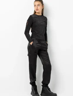 Satin Cargo Pants