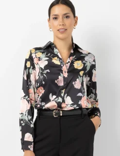 Satin Floral Print Shirt
