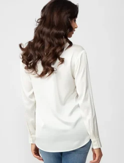 Satin Long-sleeve Blouse