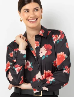 Satin Long-sleeve Blouse