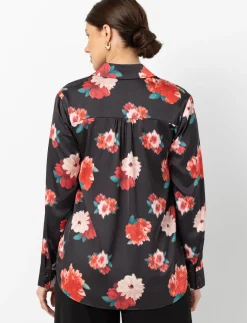 Satin Long-sleeve Blouse
