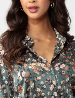 Satin Shirt Dress with Belt