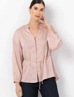 Satin V-neck Blouse