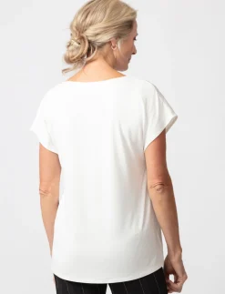 Satiny Dolman-sleeve T-shirt