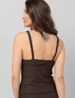 Scalloped V-neck Tankini Top