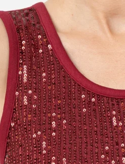 Scoop-neck Sequin Tank Top