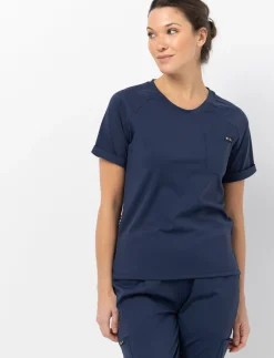 Scrub Top with Side Slits