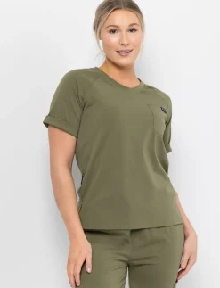 Scrub Top with Side Slits