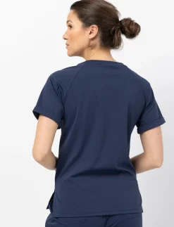Scrub Top with Side Slits