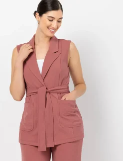 Scuba Belted Sleeveless Jacket