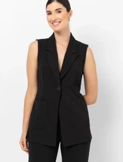 Scuba Belted Sleeveless Jacket