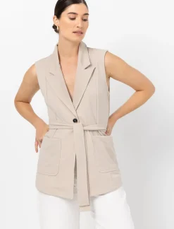 Scuba Belted Sleeveless Jacket