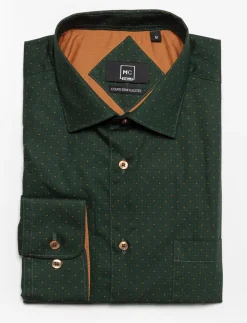Semi-fitted Printed Dress Shirt