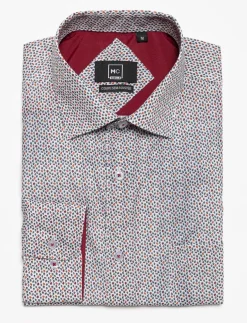 Semi-fitted Printed Dress Shirt
