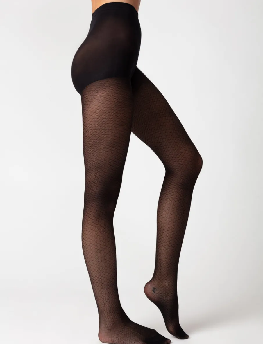 Semi-opaque Tights with micro-pattern