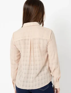 Semi-sheer Plaid Shirt