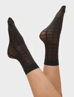 Sheer Checkered Socks